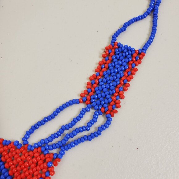 Vintage African Beaded Handcrafted Necklace - Picture 5 of 8